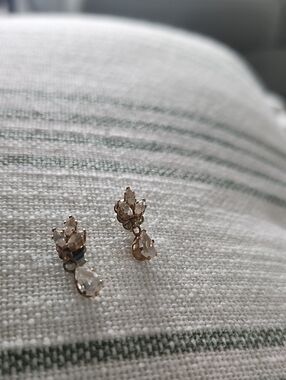 Gold-Tone Clear Crystal Drop Earrings - Women Jewelry